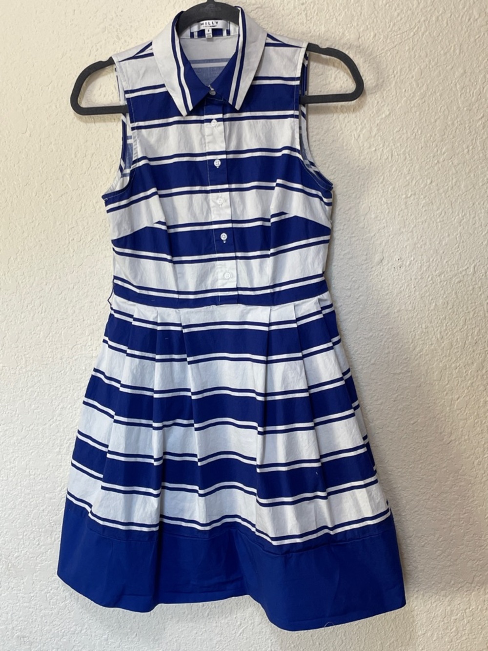 Milly For Design Nation Women's White And Blue Sleeveless Dress. Good Condition.